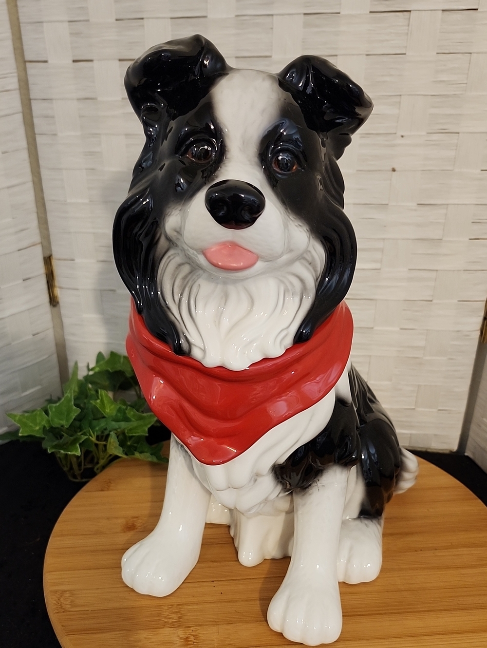 👉*RARE* RANCH RASCALS ACE BORDER COLLIE COOKIE JAR ~MONTANA SILVERSMITHS ~13"